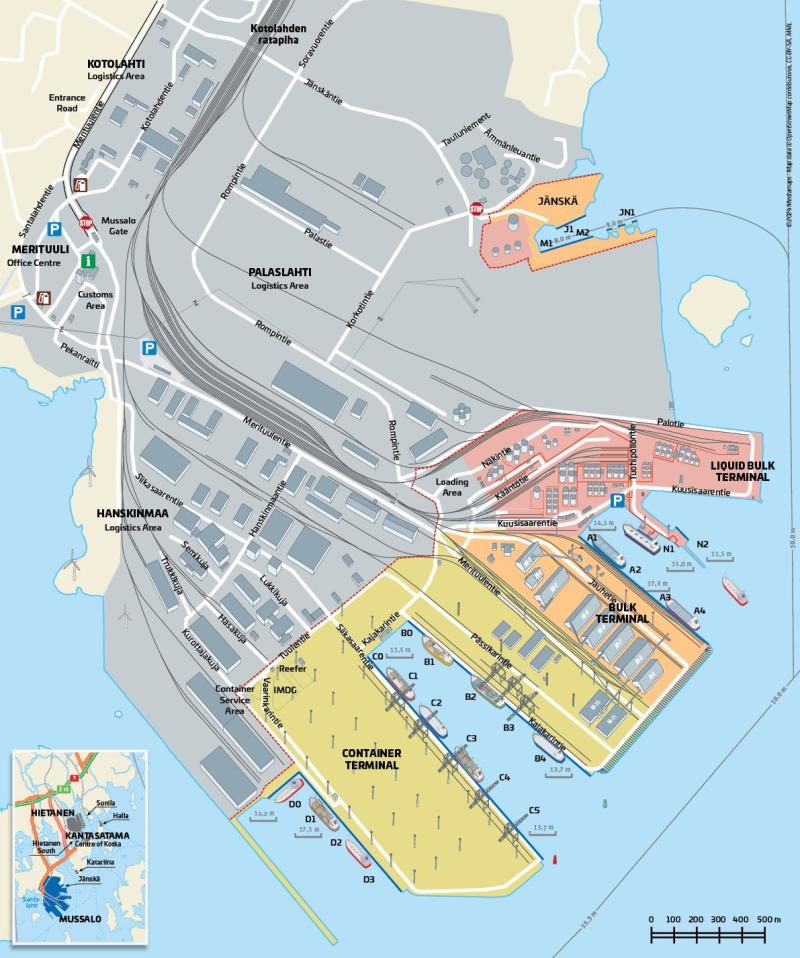 Port of HaminaKotka Mussalo harbour map
