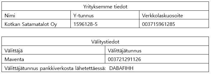 laskutustiedot satamatalot