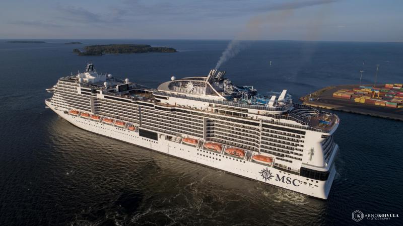 MSC Meraviglia lähtee Kotkasta 2019