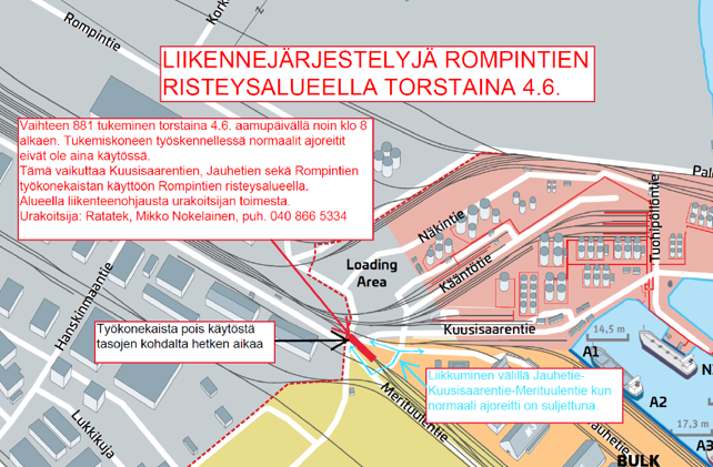 Poikkeukselliset liikennejärjestelyt Rompintiellä 4.6.2026
